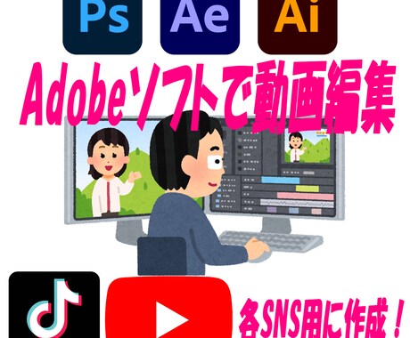 SNSで使える動画編集します Adobeソフト利用！10分以内の動画作成します！ イメージ1