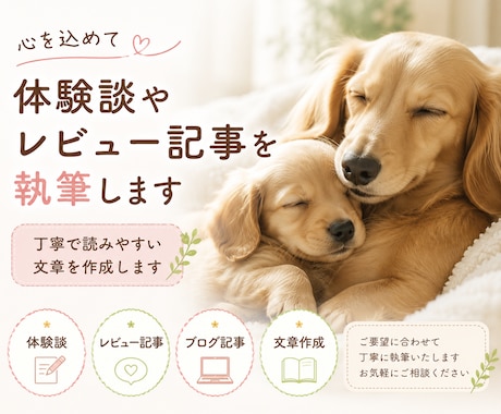 体験談やレビュー記事を執筆します 丁寧で読みやすい文章を作成します イメージ1