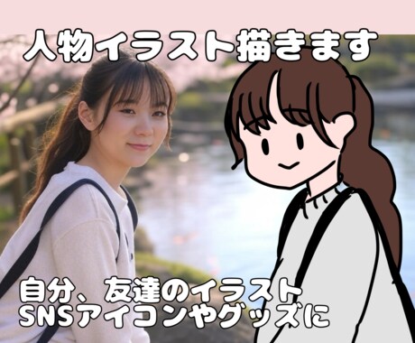 アイコンや名刺に！ゆるっとした人物をお描きします SNSアイコンなどに使えるバストアップのイラストを描きます。 イメージ1