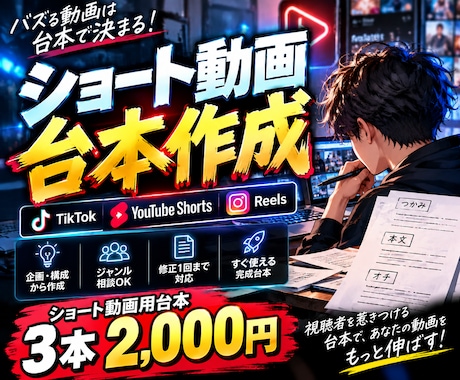 ショート動画の台本を作成します イメージ1