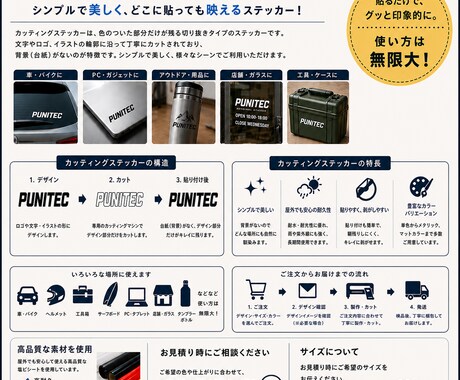 １枚からカッティングステッカーを製作致します 低価格でご希望のカッティングステッカーを製作させて頂きます！ イメージ2