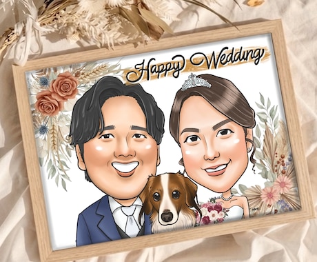 贈り物に特別な１枚を。優しい似顔絵お描きします 長寿祝い、結婚式、誕生日、記念日、送別会…ギフトに似顔絵を！ イメージ2