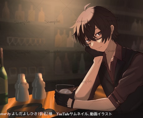 配信用サムネ・一枚絵/世界観ある配信を演出します 修正無制限！歌ってみたなど動画内イラストも承ります！ イメージ2
