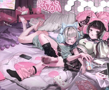 こだわりのつまったかわいいイラストお届けします ♡1枚絵、動画サムネイル、グッズイラストご相談ください♡ イメージ2