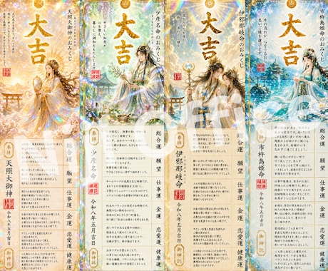 八百万神⭐︎おみくじに「気」を込めて運気改善します ある気を込めると霊符や護符代わりになる運気上昇レアお守り イメージ1