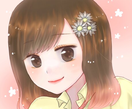 ほんわかタッチの少女漫画風イラスト描きます かわいい雰囲気のアイコンでSNSやブログを華やかに イメージ1