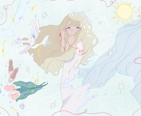 一枚絵描かせていただきます 物語のある、可愛い女の子を描きます。 イメージ2
