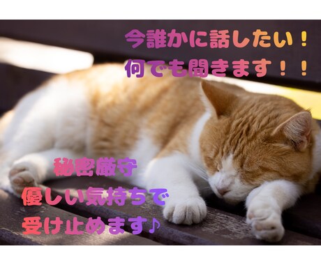 今話したい気持ちに寄り添います 恋愛相談、悩み相談、愚痴聞き、どんなお話でも大丈夫！ イメージ1