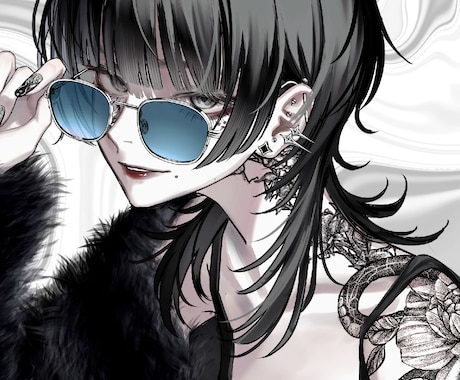 ダウナー・サブカル系のアイコンイラストを制作します 影のある魅力的なキャラクターをお届けいたします イメージ1