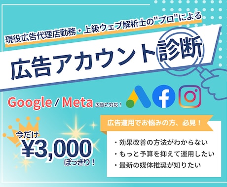 限定3000円/Web広告運用プロが個別相談します 【最大60分の個別相談を受付中】相談～改善提案までサポート イメージ1