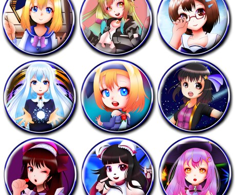 バッジのような立体的で、個性的なアイコンを描きます アイコンや一枚絵の作成！個性的で特徴的だと高い評価を獲得！！ イメージ2