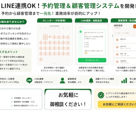 予約管理＆顧客管理システムを開発します 個人サロン・整体・美容室向けの予約管理システムを開発します。 イメージ1