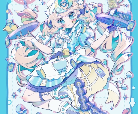 ポップで目を引くイラストを描きます グッズ等にも使えるふわふわポップな全身イラストを描きます！ イメージ2