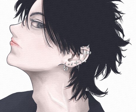 静かな雰囲気の中性的メンズイラストを描きます SNSアイコン・立ち絵向けの、感情と余白を大切にした一枚 イメージ2