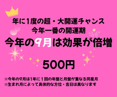 今年１番の効果アリ！吉方位を鑑定します 【500円】あなただけの最強開運旅行を精密鑑定 イメージ1