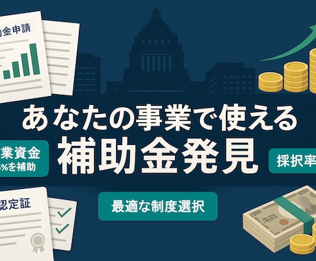 使える補助金・助成金教えます 御社の事業を加速させるのに有効な補助金・助成金はこれだ！ イメージ1