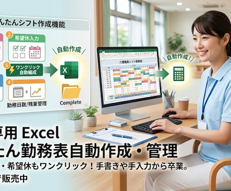 Excel勤務表を作成します イメージ1