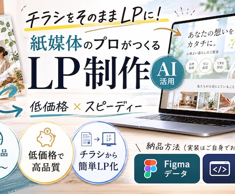 チラシ→LPへ！紙媒体からWebに最適化します AI生成活用！スピーディー&低価格が強みのLP制作サービス イメージ1