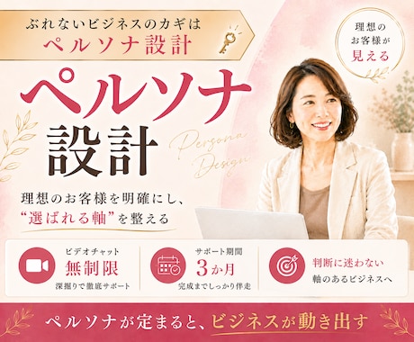 ブランディング｜ペルソナ設計を3か月伴走します ペルソナを定めて、ぶれないビジネスが動き出すフェーズへ！ イメージ1