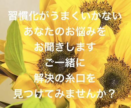 習慣化がうまくいかないあなたのお悩みをお聞きします ご一緒に解決の糸口を見つけてみませんか？ イメージ1