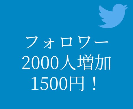 Twitterフォロワーを＋2,000人増やします SNSフォロワー獲得・宣伝・集客・拡散twitter イメージ1