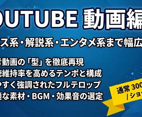 YOUTUBEの動画編集をします 見やすくテンポのいい動画編集を行います。 イメージ1