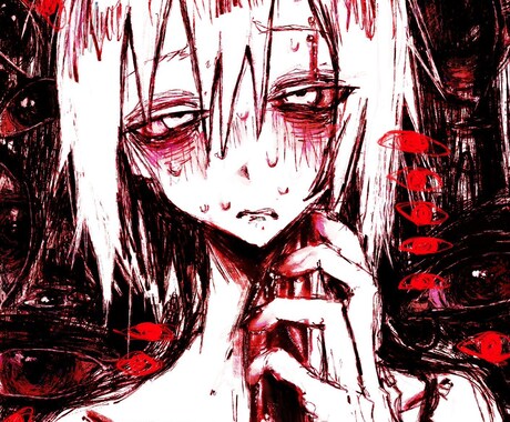 ダークで病み可愛いイラスト制作します ダークで病み可愛いあなただけのオリジナルイラストを制作します イメージ2