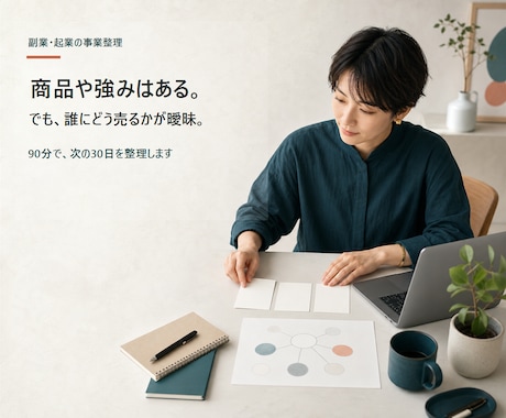 商品や強みを「誰にどう売るか」まで整理します イメージ1