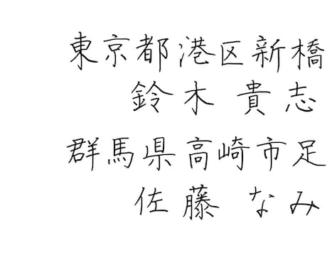 ペン字★名前と住所のお手本を書きます 名前だけでも上手くなりたいあなたへ！ イメージ1