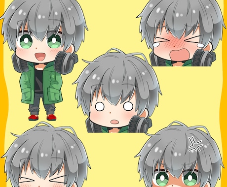 顔差分描きます ご購入いただいたイラストの顔差分をお描きするオプションです イメージ2