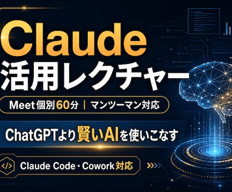 Claude活用レクチャー｜Meet個別60分ます AIを本気で使いたい方へ｜Claude個別レクチャー イメージ1