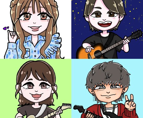 ポップで可愛い似顔絵アイコン描きます イメージ1