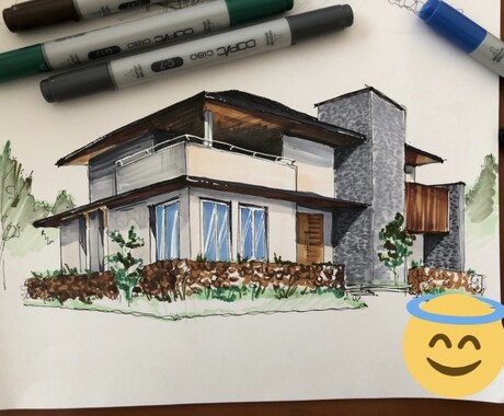 建築外観パース、内観パースうけおいます 建築物をおしゃれに表現します。 イメージ2