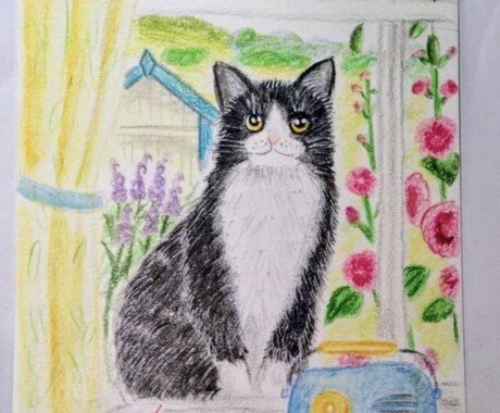 似顔絵を郵送でお届けします 水彩色鉛筆で動物ペットの絵を描き、原画を郵送でお届けします。 イメージ1
