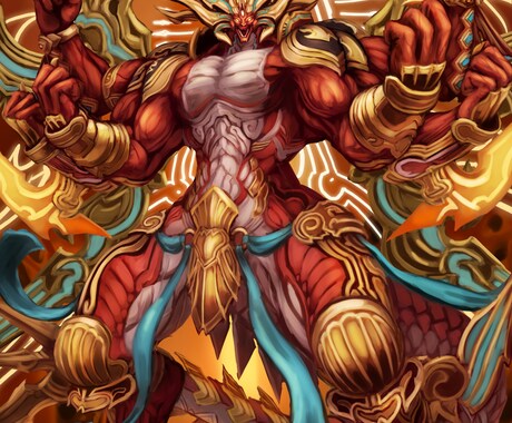 かっこいい、ド派手なドラゴンイラストを描きます 厚塗りでかっこいいドラゴンをご希望の方に イメージ2