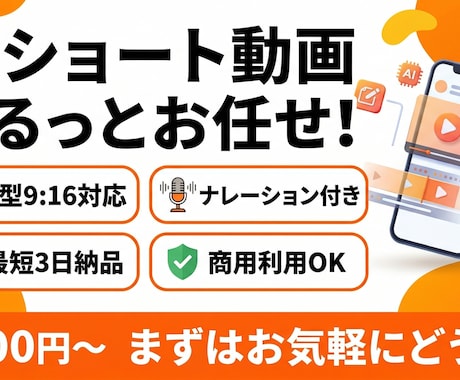ショート動画を制作します