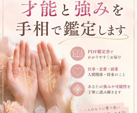 あなたの才能と強みを手相で鑑定します 仕事・恋愛・副業のお悩みに寄り添います！ イメージ1