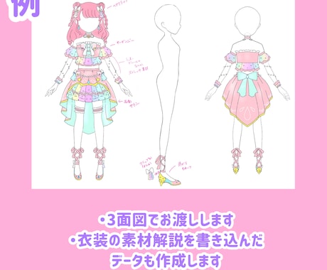 カワイイ衣装デザイン制作します Vtuberさん・アイドル・うちの子などに♪ イメージ2