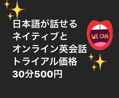 お試し￥500！日本語OKな外国人がレッスンします 日本語が話せるネイティブだから安心♡フリートークで楽しく！ イメージ1