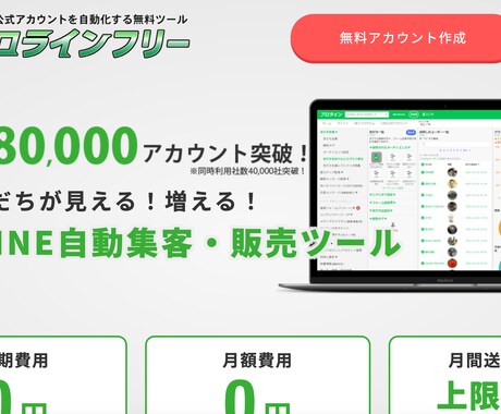 公式ライン拡張ツールで自動化、集客、売上upします プロラインフリーを使ってあなたのビジネスを劇的に加速させます イメージ1
