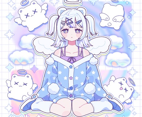 ゆるふわポップなイラストお描きします アイコン、立ち絵、一枚絵、動画・配信用等 イメージ2