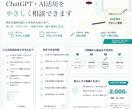 ChatGPT・AI活用をやさしく相談できます 何から始めるか一緒に整理します イメージ2
