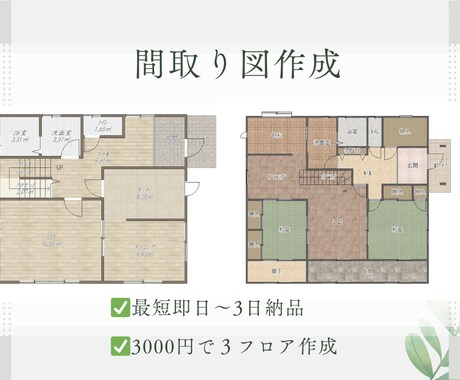 広告用に！間取り図を作成します 選べる5種類のテイスト！雰囲気に合わせてお選びください イメージ1