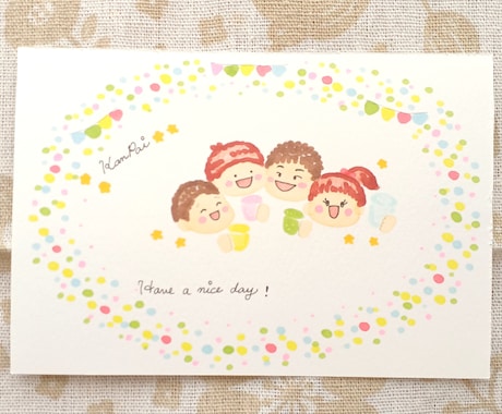 お子様のかわいい似顔絵をふんわり優しく描きます 優しい気持ちあふれる、絵本のようなふんわり似顔絵 イメージ2