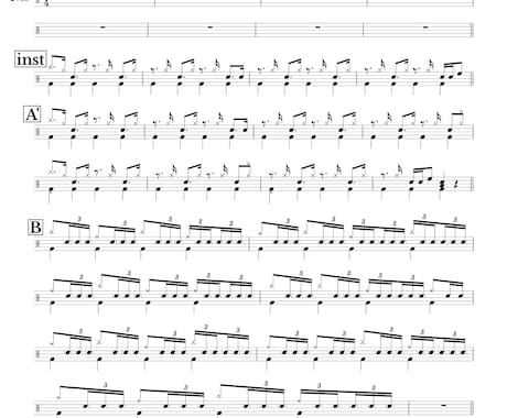 お好きな曲のドラム譜作成承ります ドラム譜、スコアがない曲などにどうぞ◎ イメージ2