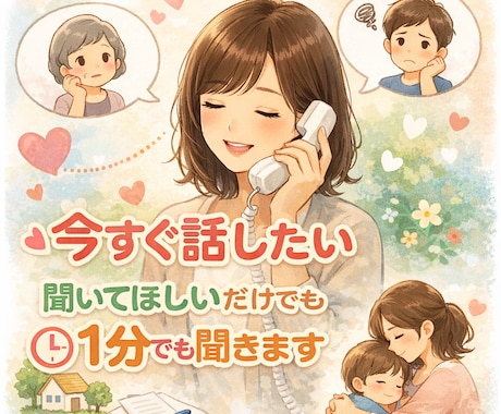 気楽に1分でもささいなお話聞きます 良き相談相手になれたらいいな♪雑談も本気のお悩みも！ イメージ1