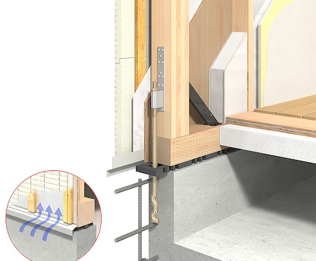 断面など部分にフォーカスした建築パースを制作します 【カタログ、ウェブサイトでの建物の仕様説明などに】 イメージ1