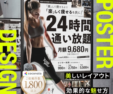 ココナラ実績1800件プロがポスター制作いたします インパクト重視からビジュアル重視の美しいデザインまで イメージ1