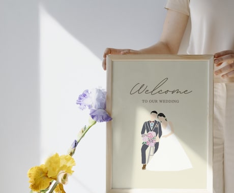 韓国風イラストで可愛いウェルカムボード仕上げます 式後はインテリアポスターとして飾っても可愛いです♩ イメージ2