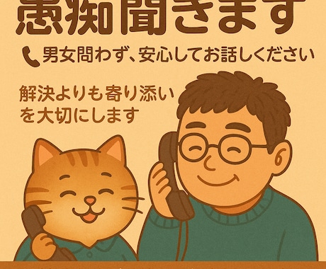 愚痴聞きます！男女問わず、安心してお話し致します 解決よりも寄り添いを大切にします イメージ1